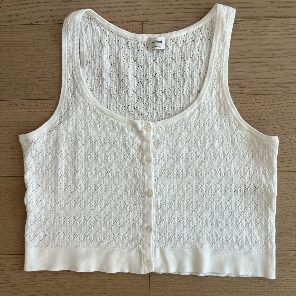 Aritzia Wilfred Button Front Sweater Tank Size L - Picture 2 of 5